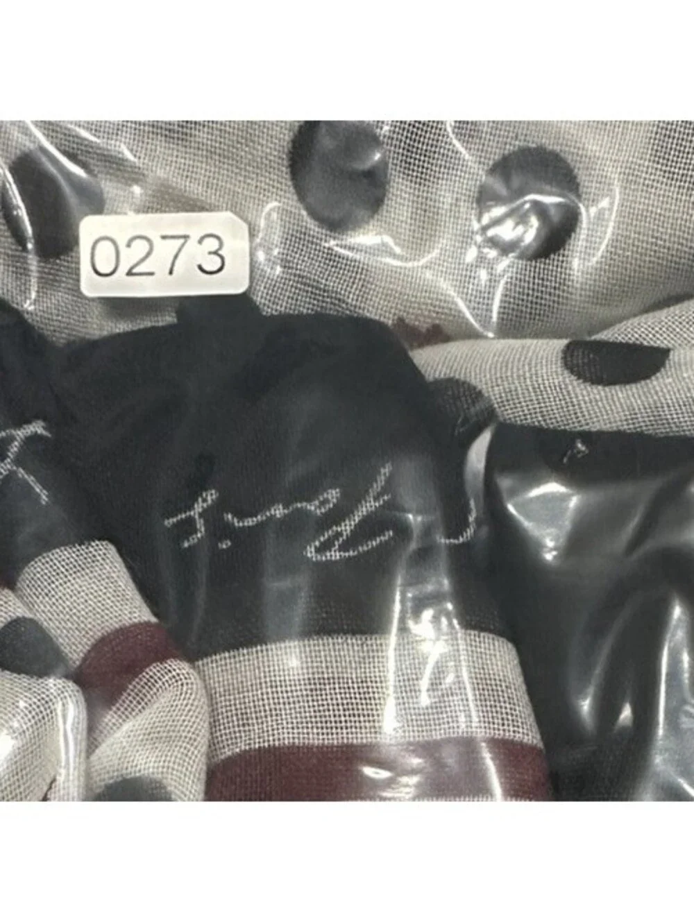 NWT Karl Lagerfeld Paris Lightweight Chiffon Scarf Polka Dot Black White